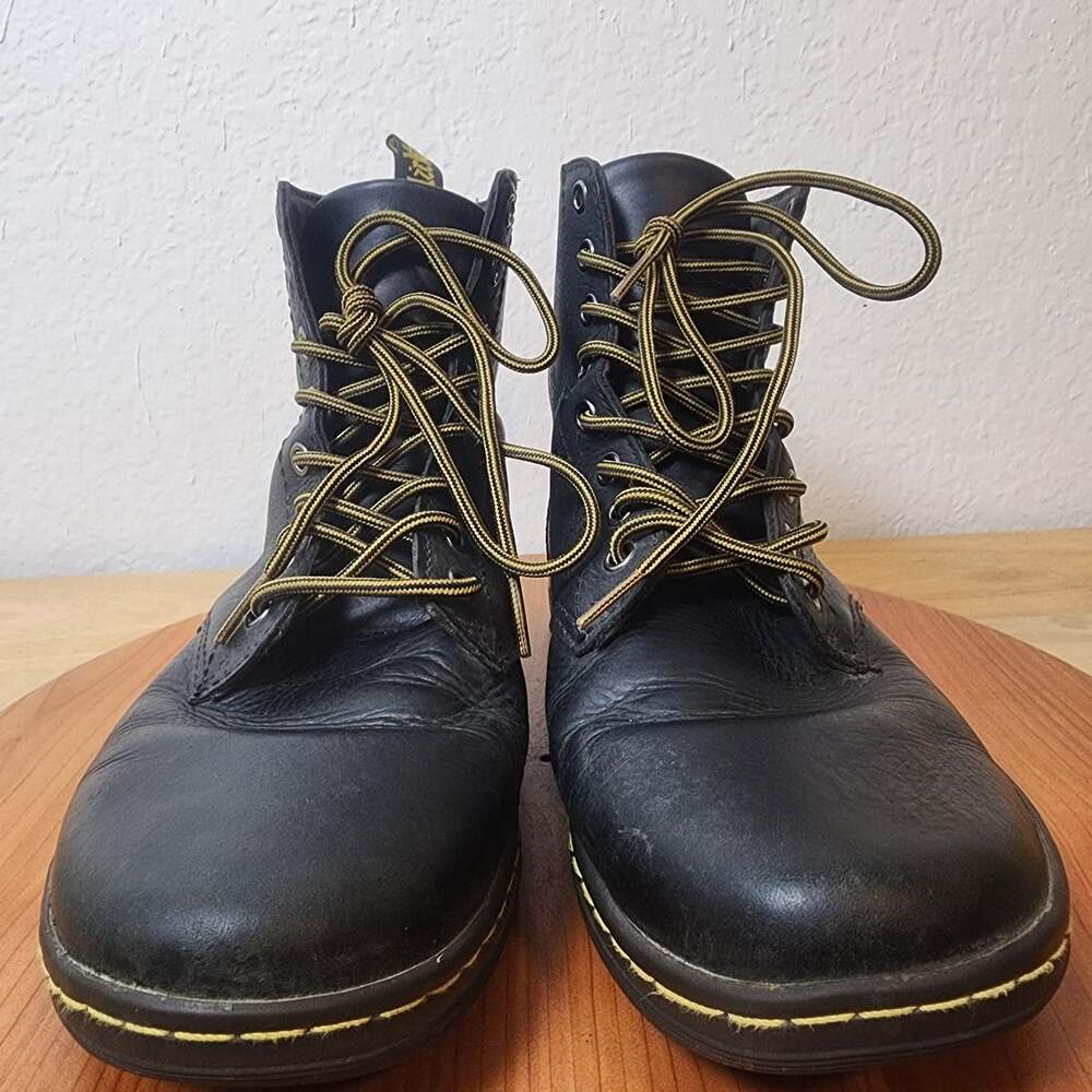 Dr Martens Tobias Boots Mens Size 10 Black Leather Combat Ankle Lace Up Casual - Picture 8 of 12